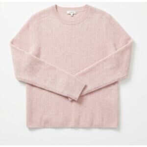 Calme L Pale Pink Cashmere Crew Neck Sweater Preppy Soft Closet Staple Minimal